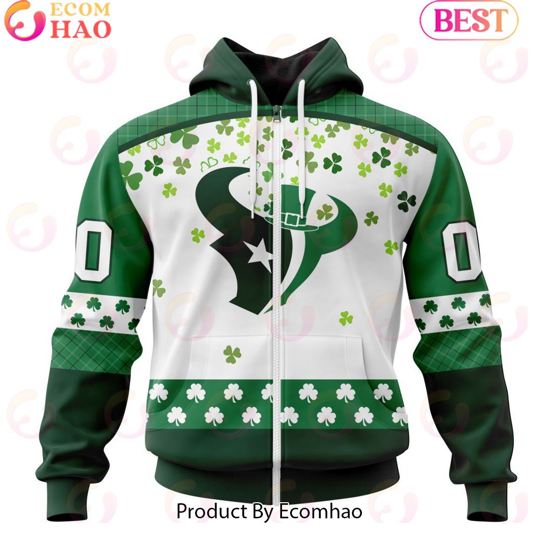 Personalized NFL Houston Texans Special Design For St. Patrick’s Day 3D Hoodie