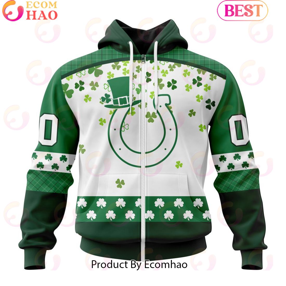 Personalized NFL Indianapolis Colts Special Design For St. Patrick’s Day 3D Hoodie