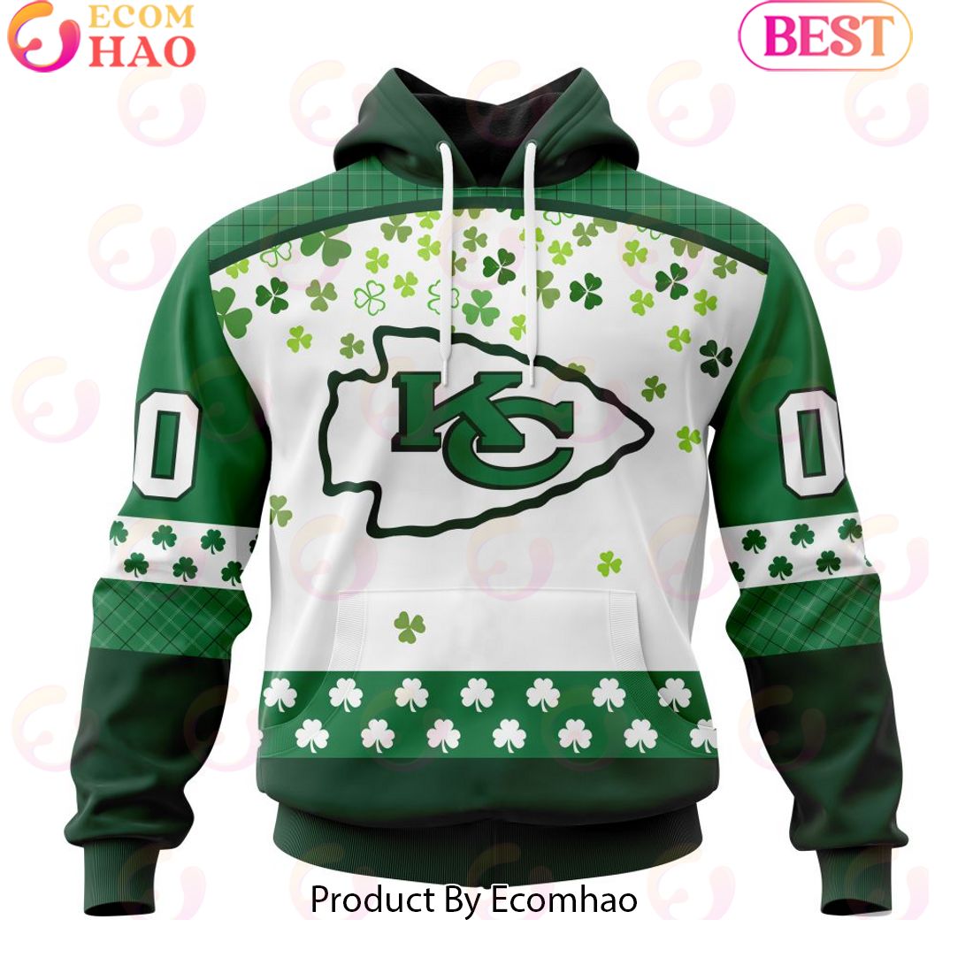 Personalized NFL Kansas City Chiefs Special Design For St. Patrick’s Day 3D Hoodie