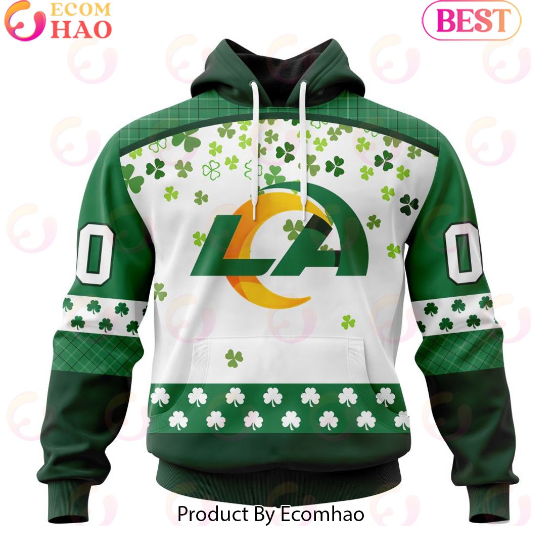 Personalized NFL Los Angeles Rams Special Design For St. Patrick’s Day 3D Hoodie