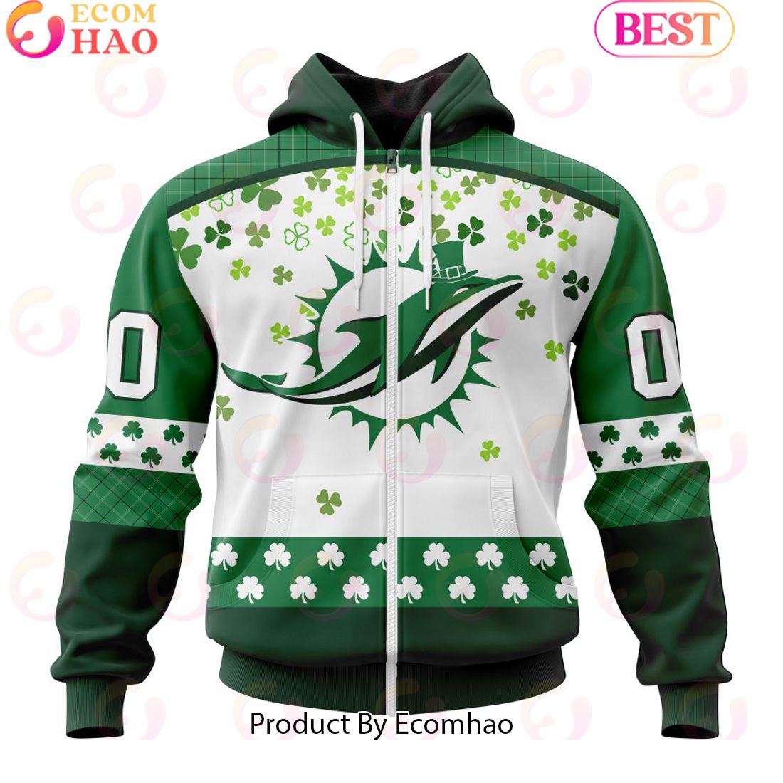 Personalized NFL Miami Dolphins Special Design For St. Patrick’s Day 3D Hoodie