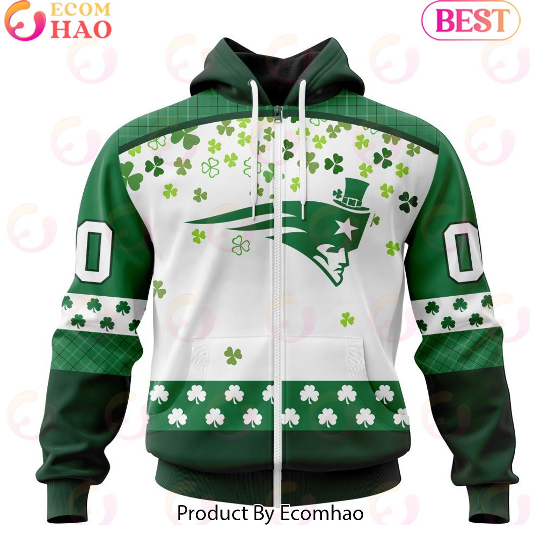 Personalized NFL New England Patriots Special Design For St. Patrick’s Day 3D Hoodie