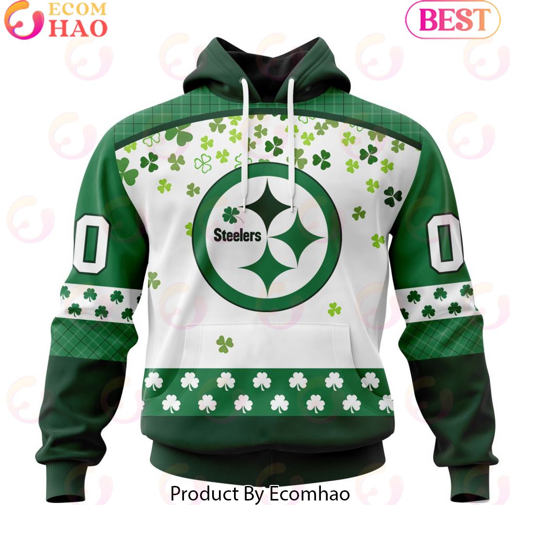 Personalized NFL Pittsburgh Steelers Special Design For St. Patrick’s Day 3D Hoodie