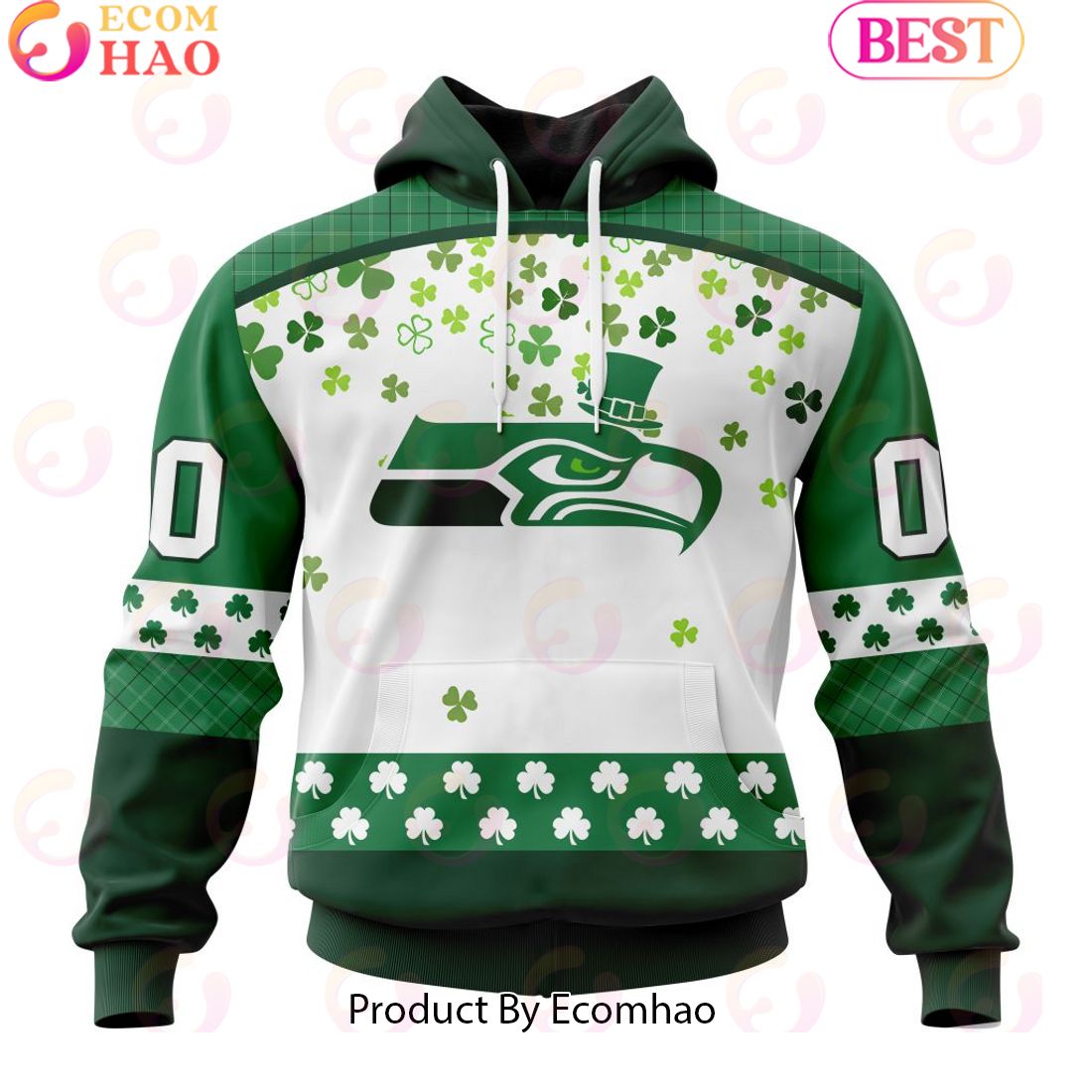 Personalized NFL Seattle Seahawks Special Design For St. Patrick’s Day 3D Hoodie