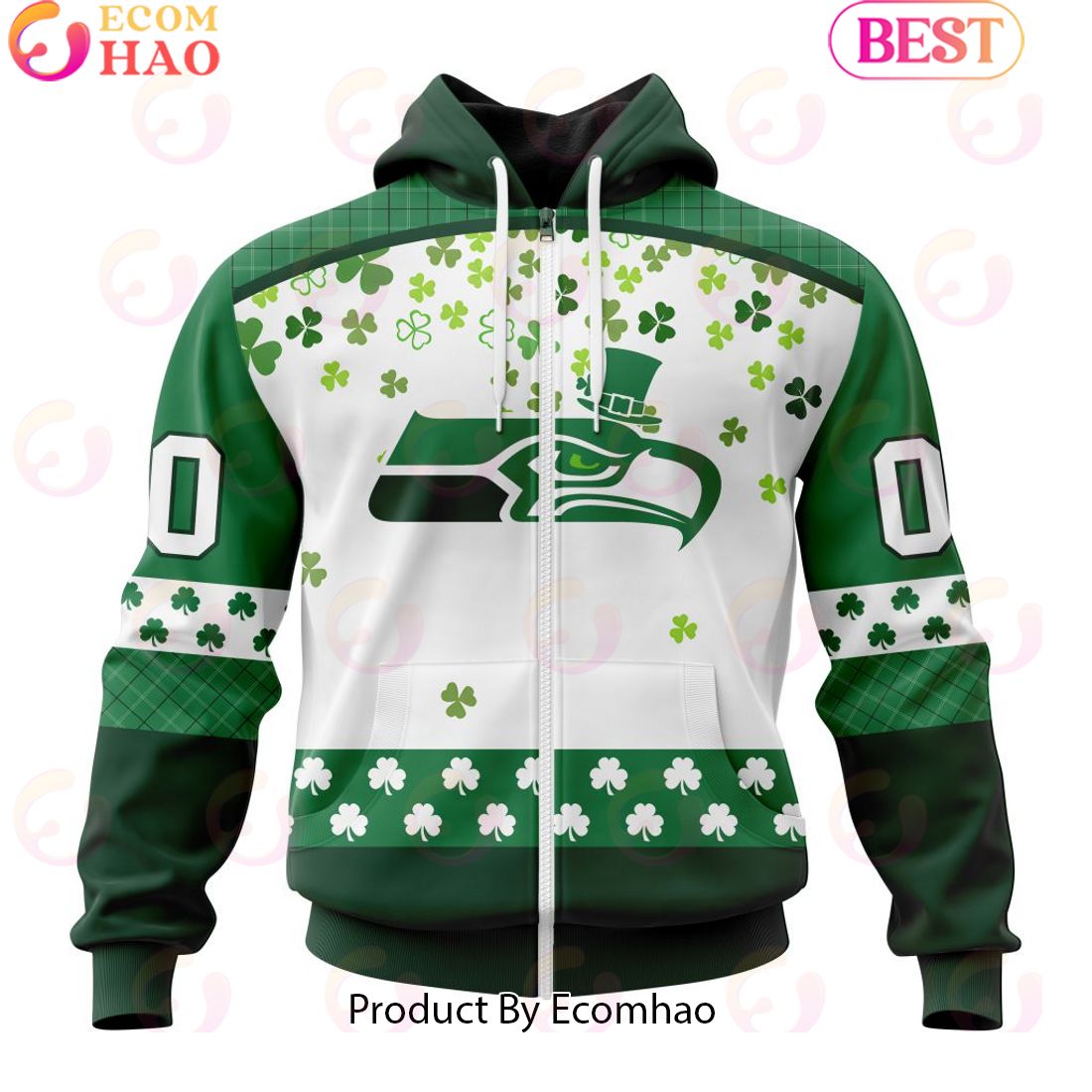 Personalized NFL Seattle Seahawks Special Design For St. Patrick’s Day 3D Hoodie