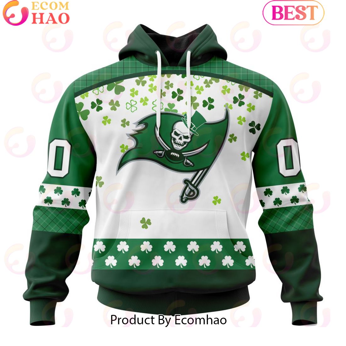 Personalized NFL Tampa Bay Buccaneers Special Design For St. Patrick’s Day 3D Hoodie