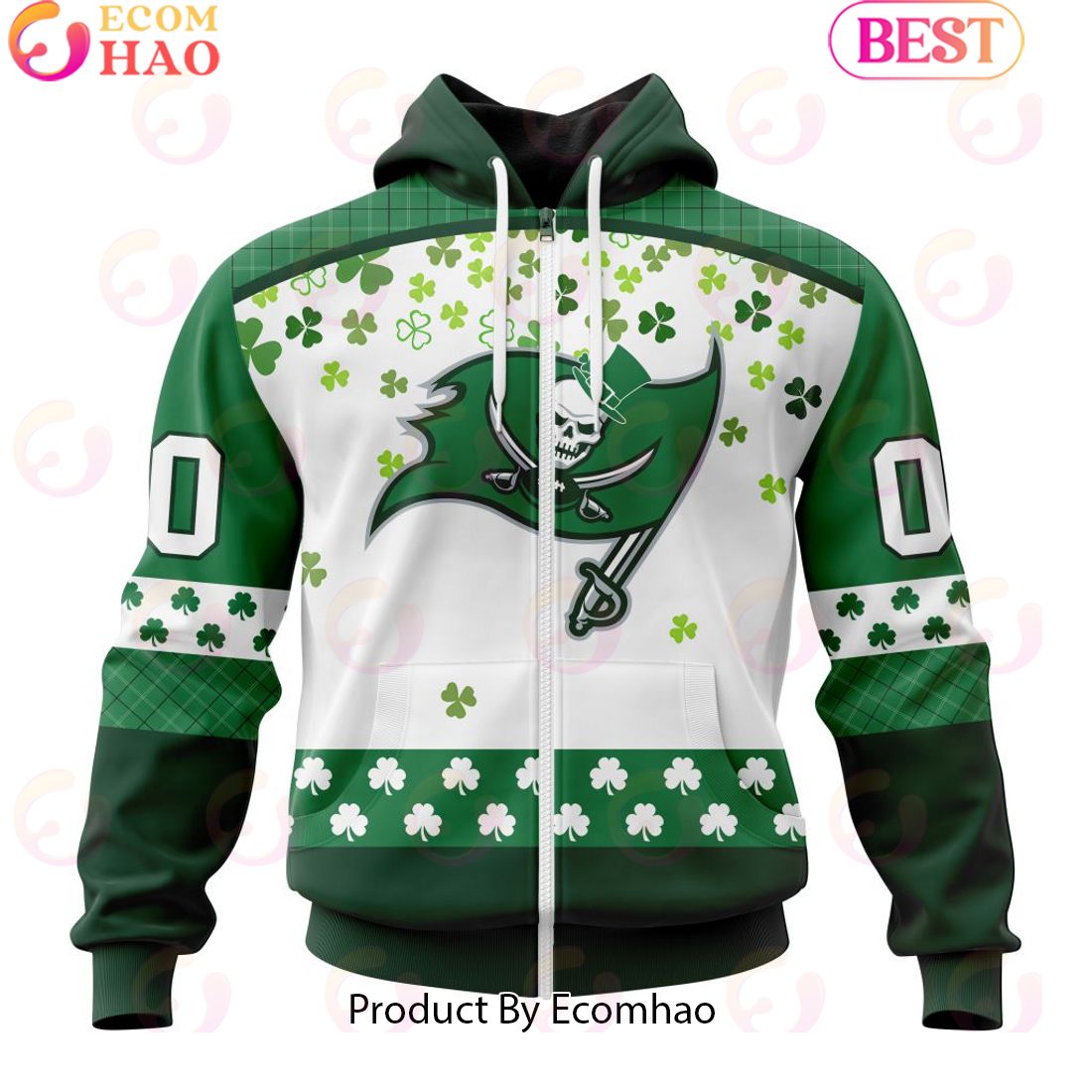 Personalized NFL Tampa Bay Buccaneers Special Design For St. Patrick’s Day 3D Hoodie