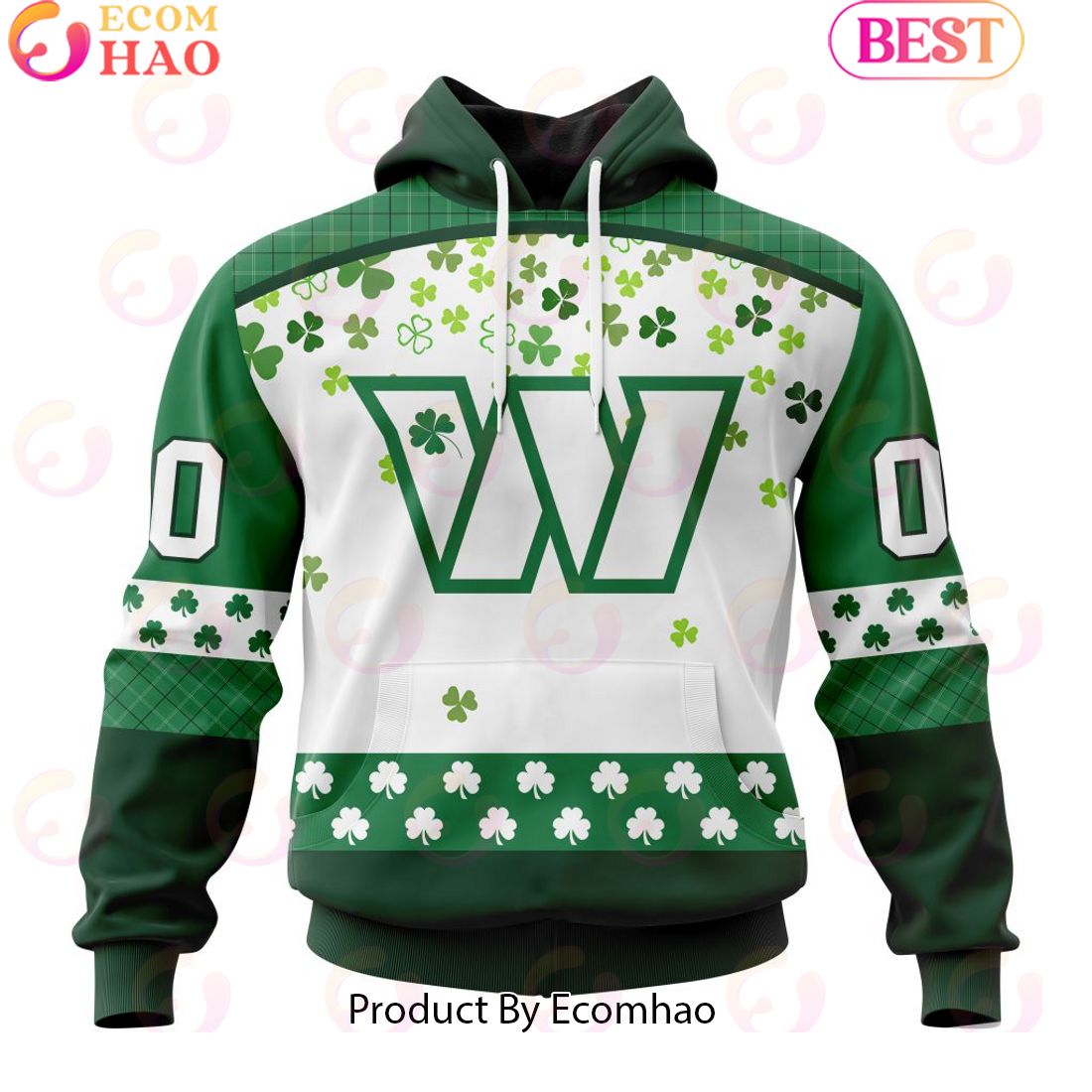 Personalized NFL Washington Commanders Special Design For St. Patrick’s Day 3D Hoodie