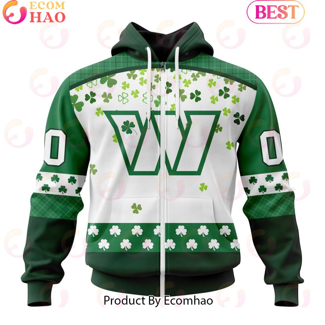 Personalized NFL Washington Commanders Special Design For St. Patrick’s Day 3D Hoodie