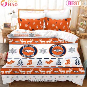 NFL Denver Broncos Special Christmas Design Bedding Set