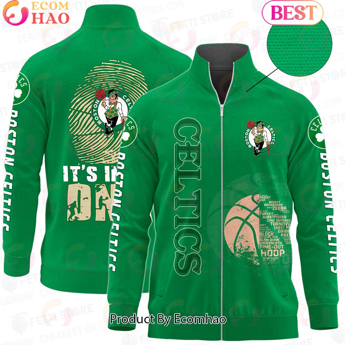 Boston Celtics – NBA AOP Stand Collar Zipper Jacket