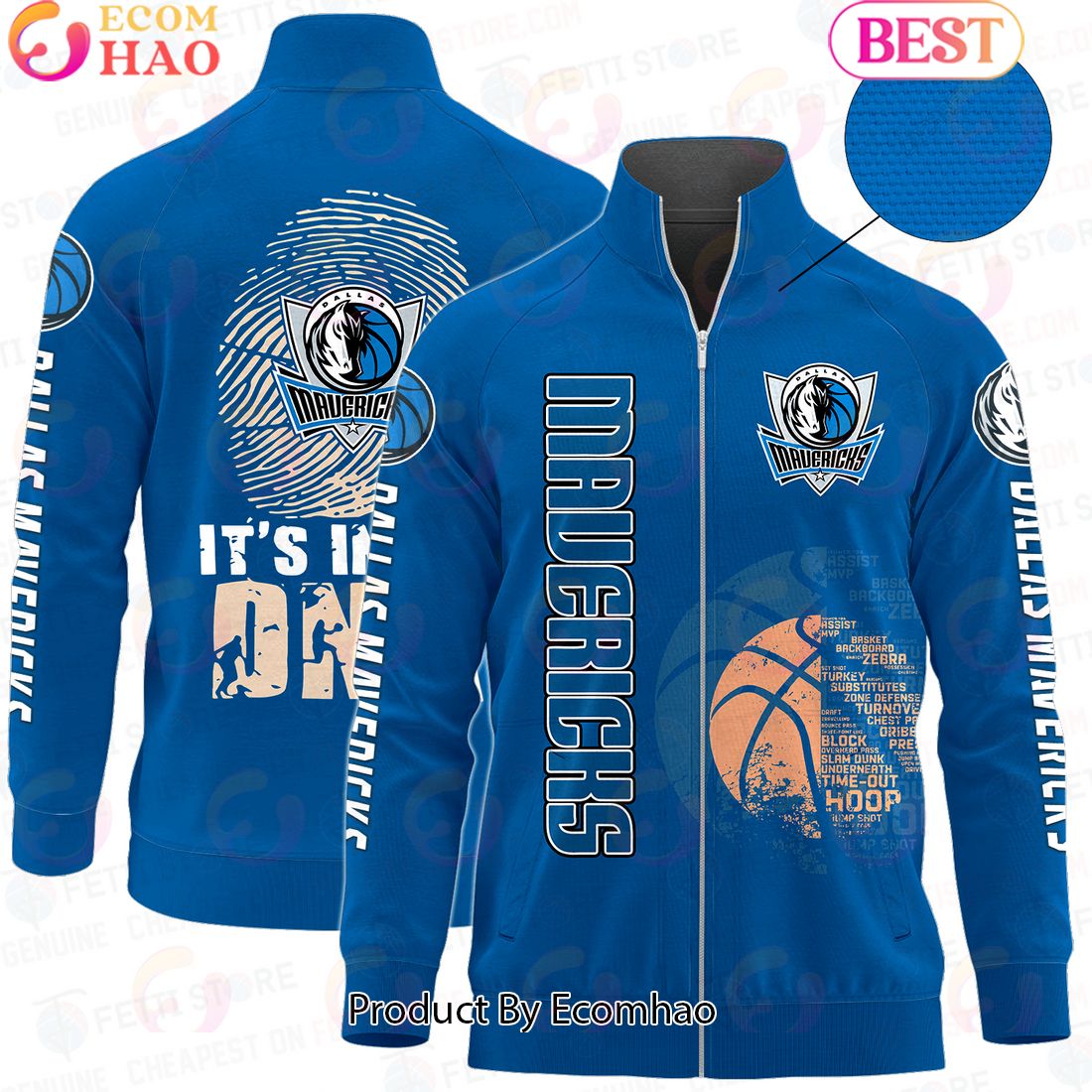 Dallas Mavericks – NBA AOP Stand Collar Zipper Jacket