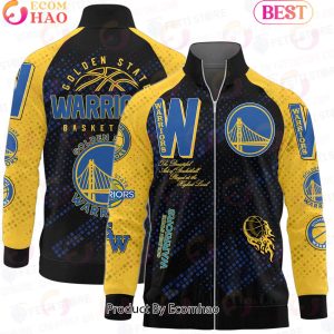 Golden State Warriors National Basketball Association Stand Collar Zipper Jacket Golden State Warriors National Basketball Association Stand Collar Zipper Jacket