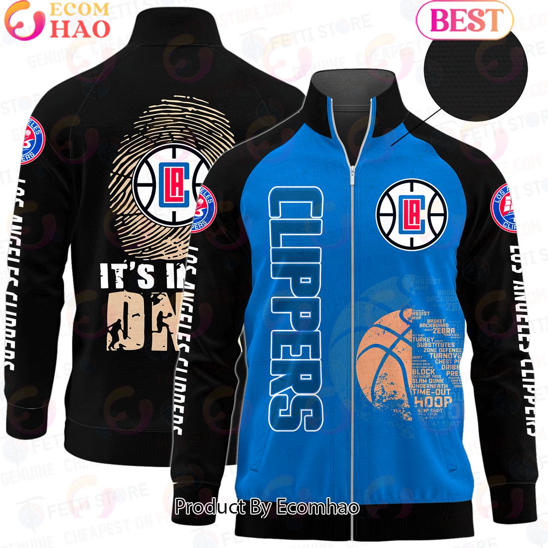 Los Angeles Clippers – NBA AOP Stand Collar Zipper Jacket