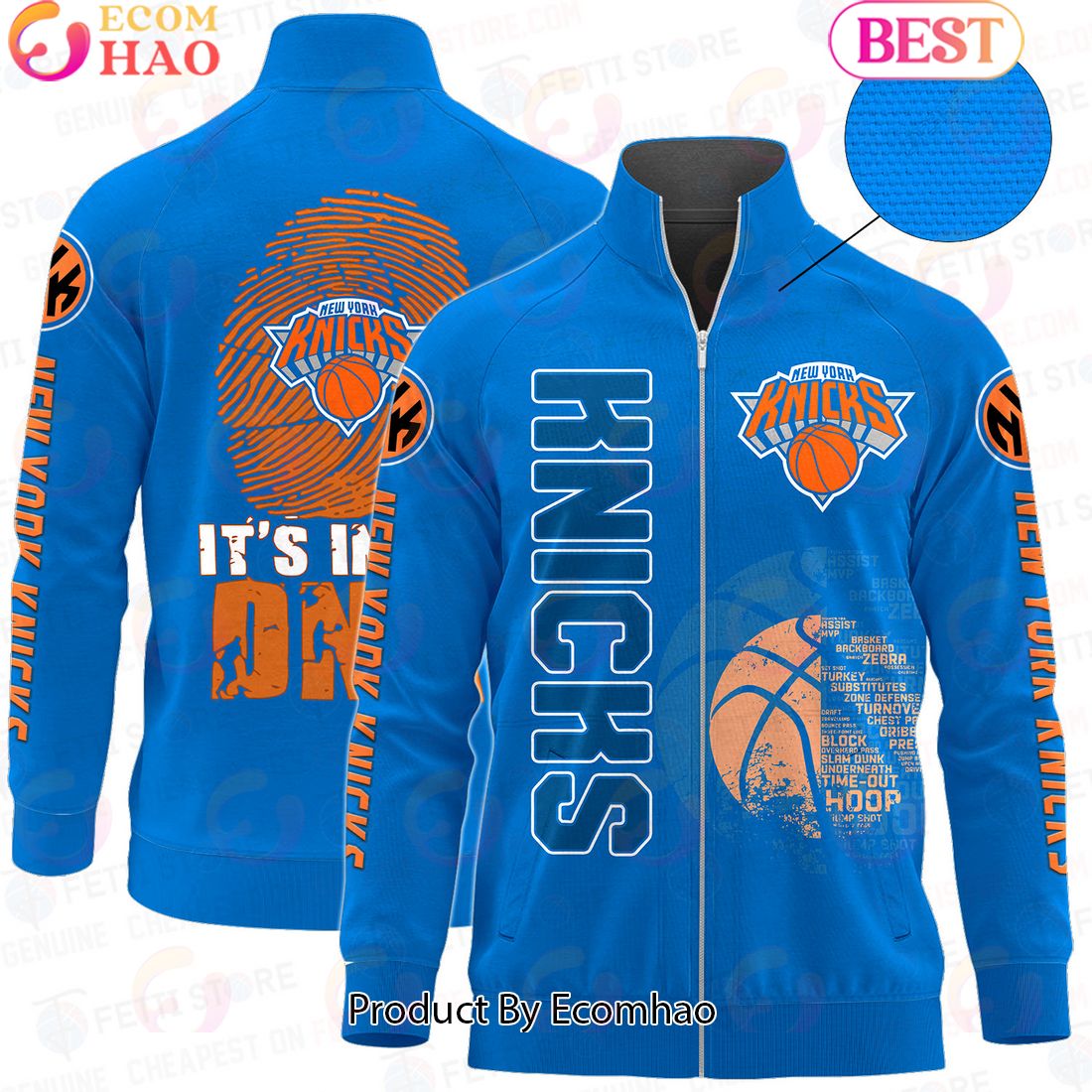 New York Knicks – NBA AOP Stand Collar Zipper Jacket