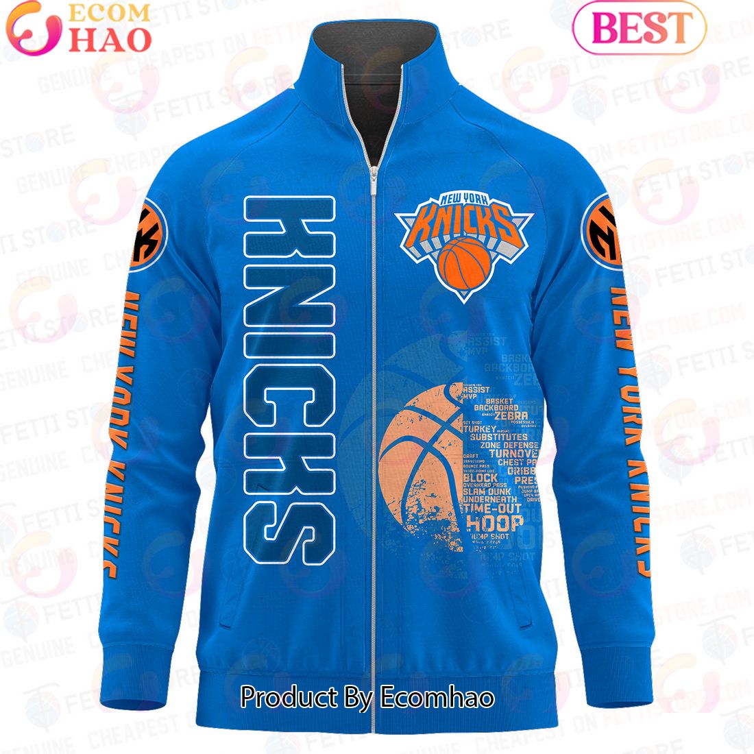 New York Knicks – NBA AOP Stand Collar Zipper Jacket