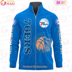 Philadelphia 76ers – NBA AOP Stand Collar Zipper Jacket