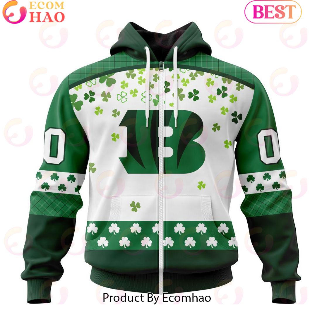 Customize NFL Cincinnati Bengals Special Design For St. Patrick’s Day 3D Hoodie