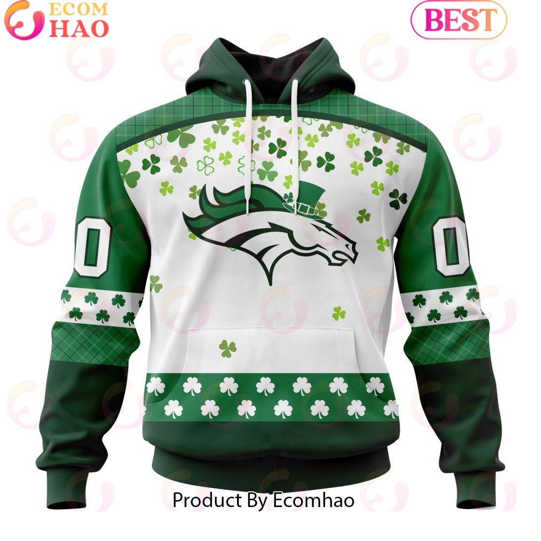 Customize NFL Denver Broncos Special Design For St. Patrick’s Day 3D Hoodie