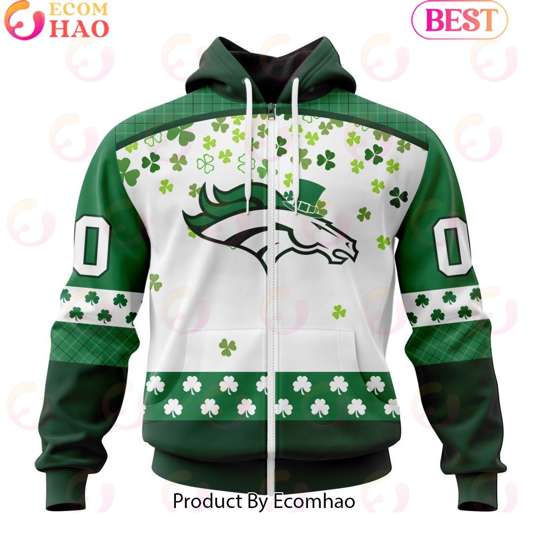 Customize NFL Denver Broncos Special Design For St. Patrick’s Day 3D Hoodie