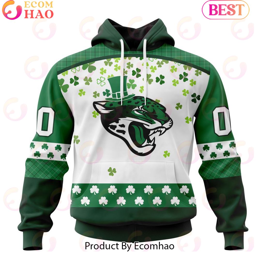 Customize NFL Jacksonville Jaguars Special Design For St. Patrick’s Day 3D Hoodie