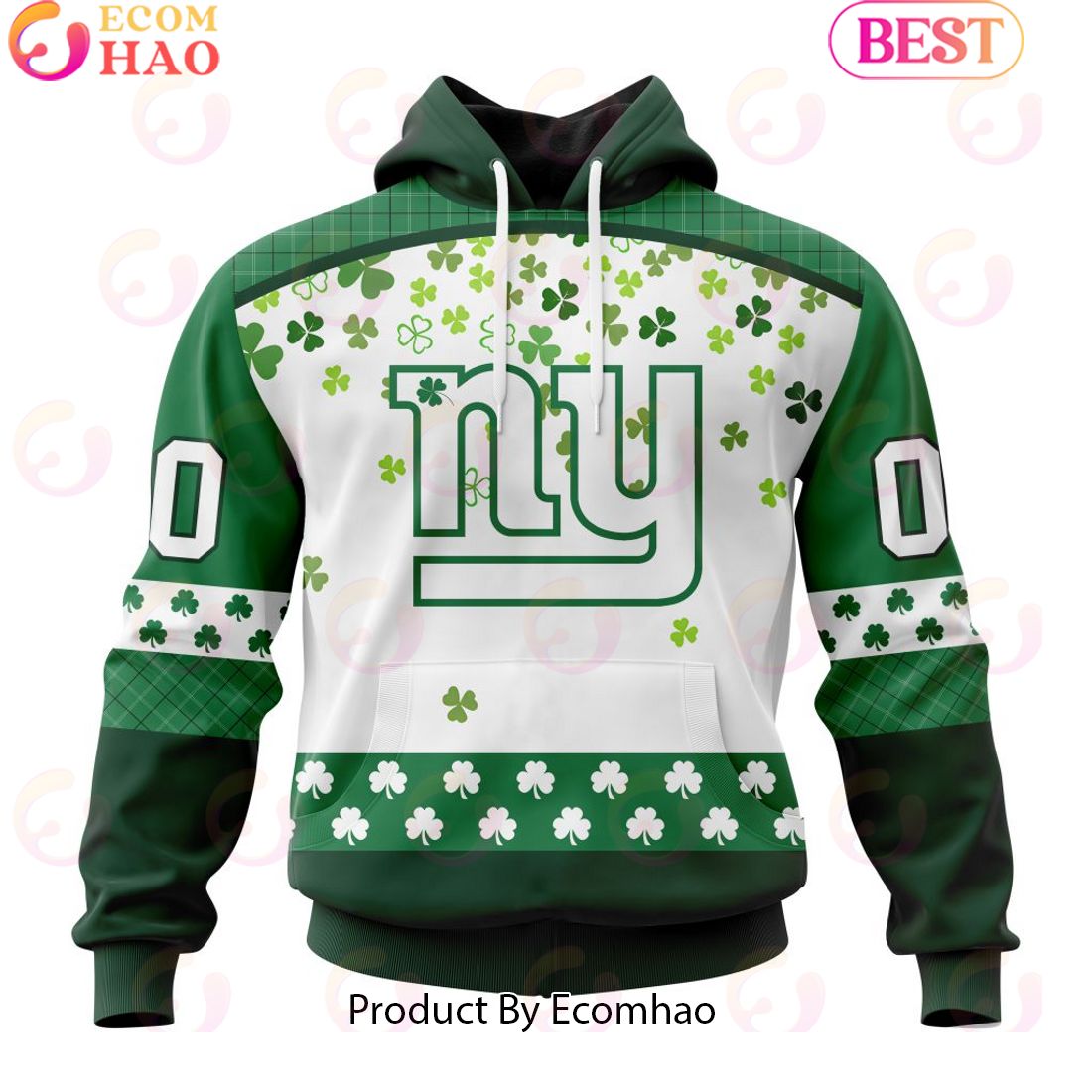 Customize NFL New York Giants Special Design For St. Patrick’s Day 3D Hoodie