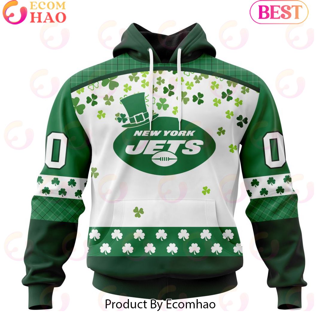 Customize NFL New York Jets Special Design For St. Patrick’s Day 3D Hoodie