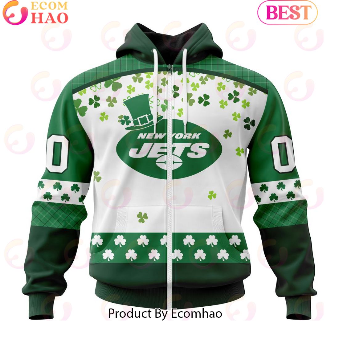 Customize NFL New York Jets Special Design For St. Patrick’s Day 3D Hoodie