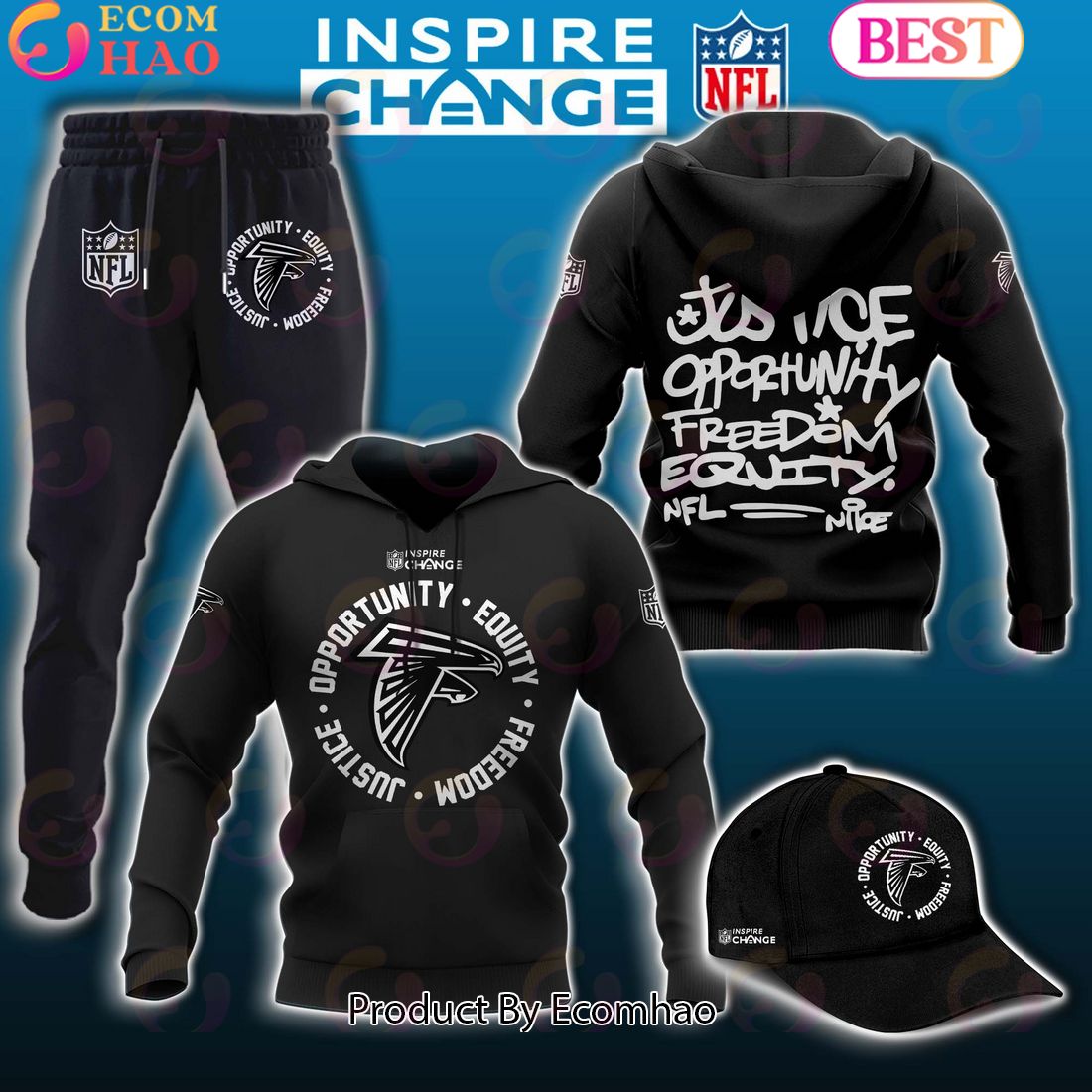 Atlanta Falcons NFL Inspire Change Hoodie Longpants Cap Set