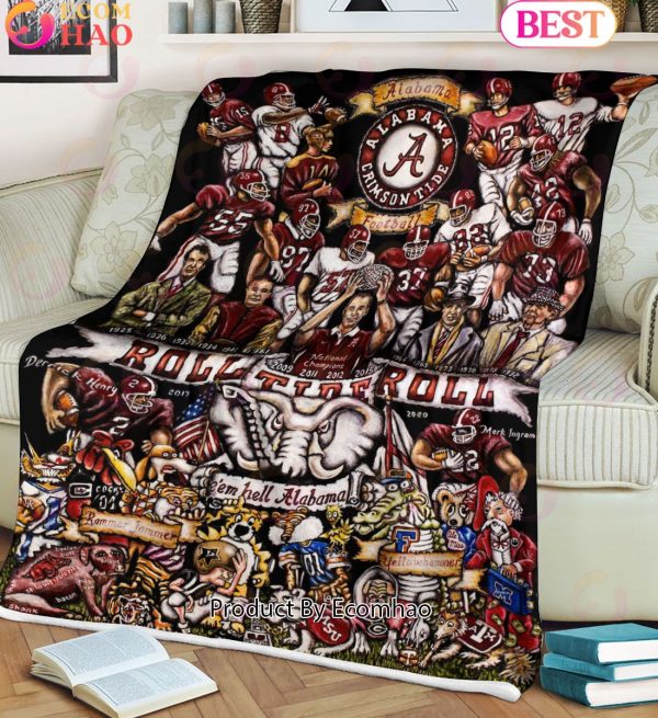 NCAA Alabama Crimson Tide Tribute, Football History Legend Blanket
