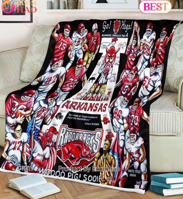 NCAA Arkansas Razorbacks Tribute, Football History Legend Blanket