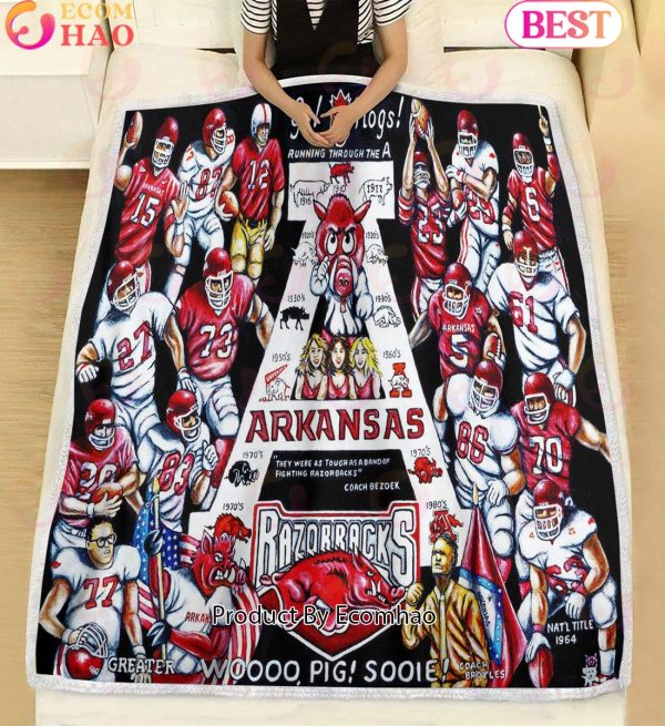 NCAA Arkansas Razorbacks Tribute, Football History Legend Blanket