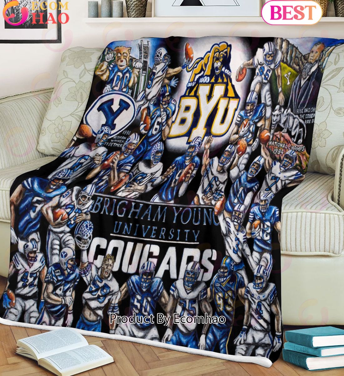 NCAA BYU Tribute, Football History Legend Blanket