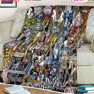 NCAA Mascot All team Sports City History Legend Tribute Football History Legend Blanket