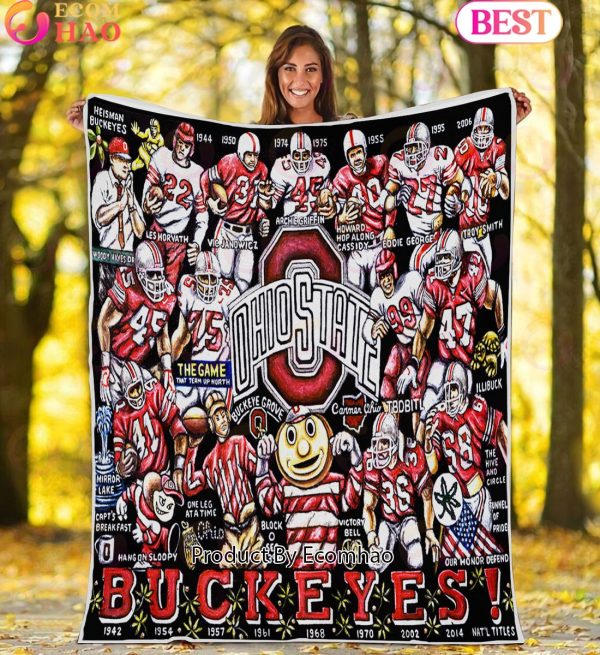 NCAA Ohio State Buckeyes Tribute, Football History Legend Blanket