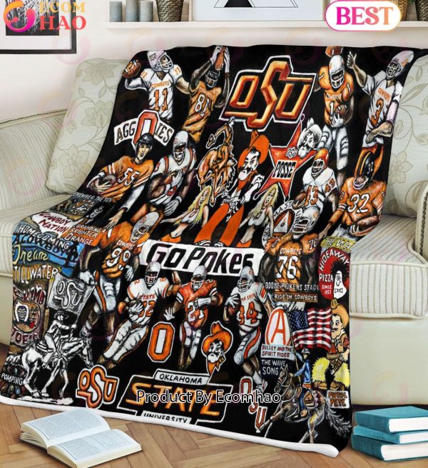 NCAA Oklahoma State Cowboys Tribute, Football History Legend Blanket