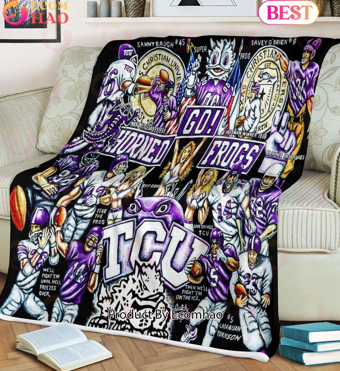 NCAA TCU Horned Frogs Tribute, Football History Legend Blanket