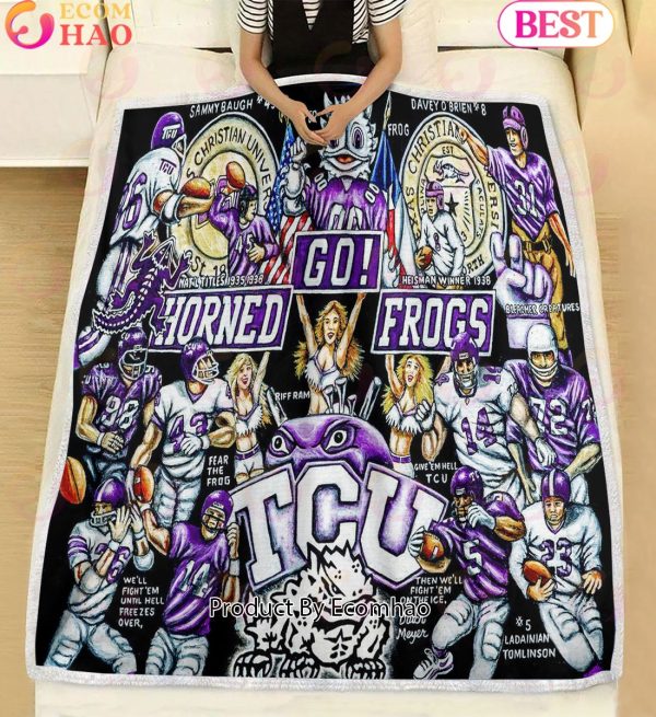 NCAA TCU Horned Frogs Tribute, Football History Legend Blanket