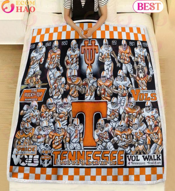 NCAA Tennessee Volunteers  Football History Legend Blanket