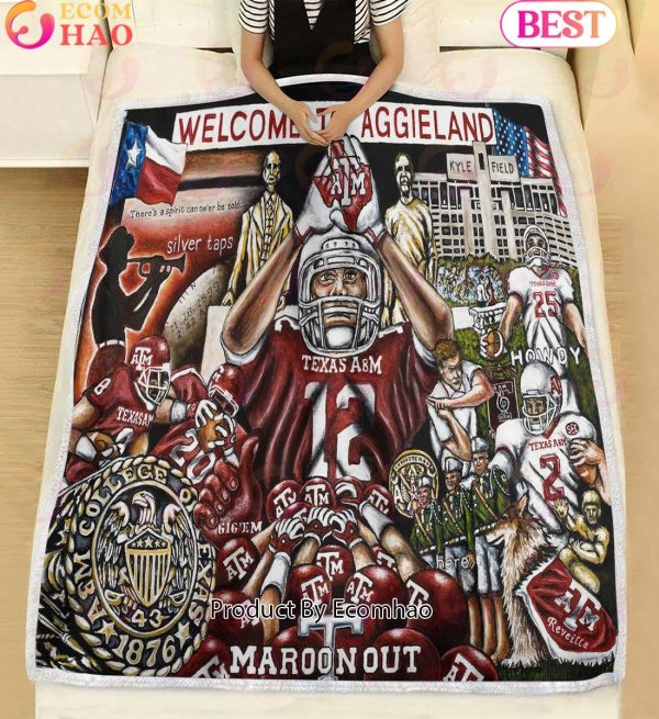 NCAA Texas A&M Aggies Tribute, Football History Legend Blanket