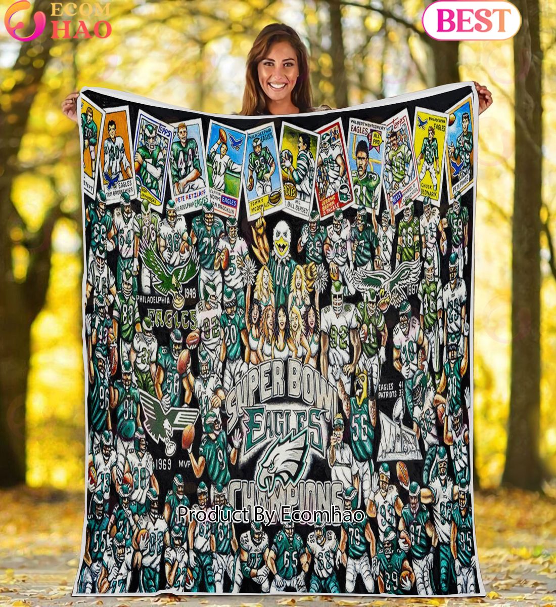 NFL Philadelphia Eagles Tribute, Football History Legend Blanket