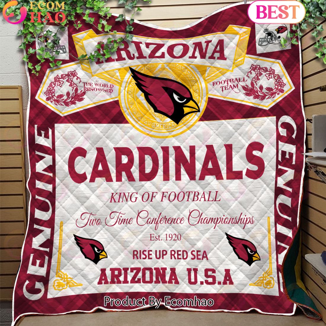 NFL Arizona Cardinals King Of Football Quilt Blanket