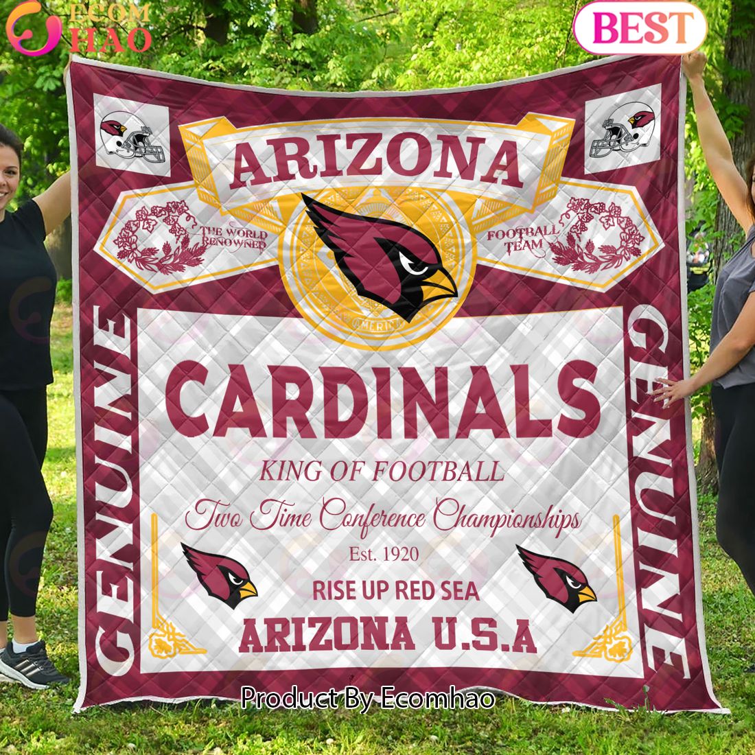 NFL Arizona Cardinals King Of Football Quilt Blanket