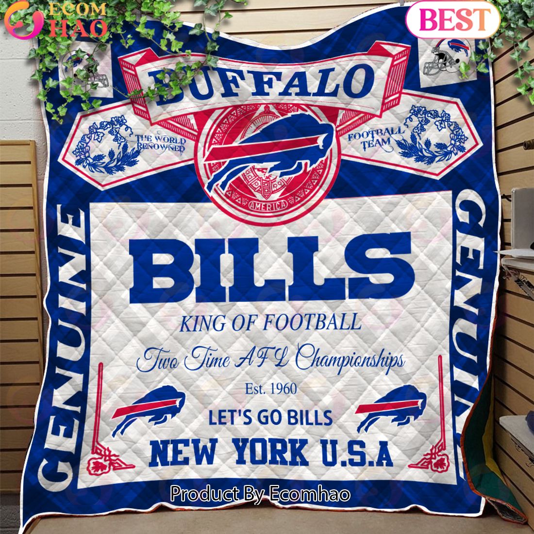 NFL Buffalo Bills King Of Football Quilt Blanket