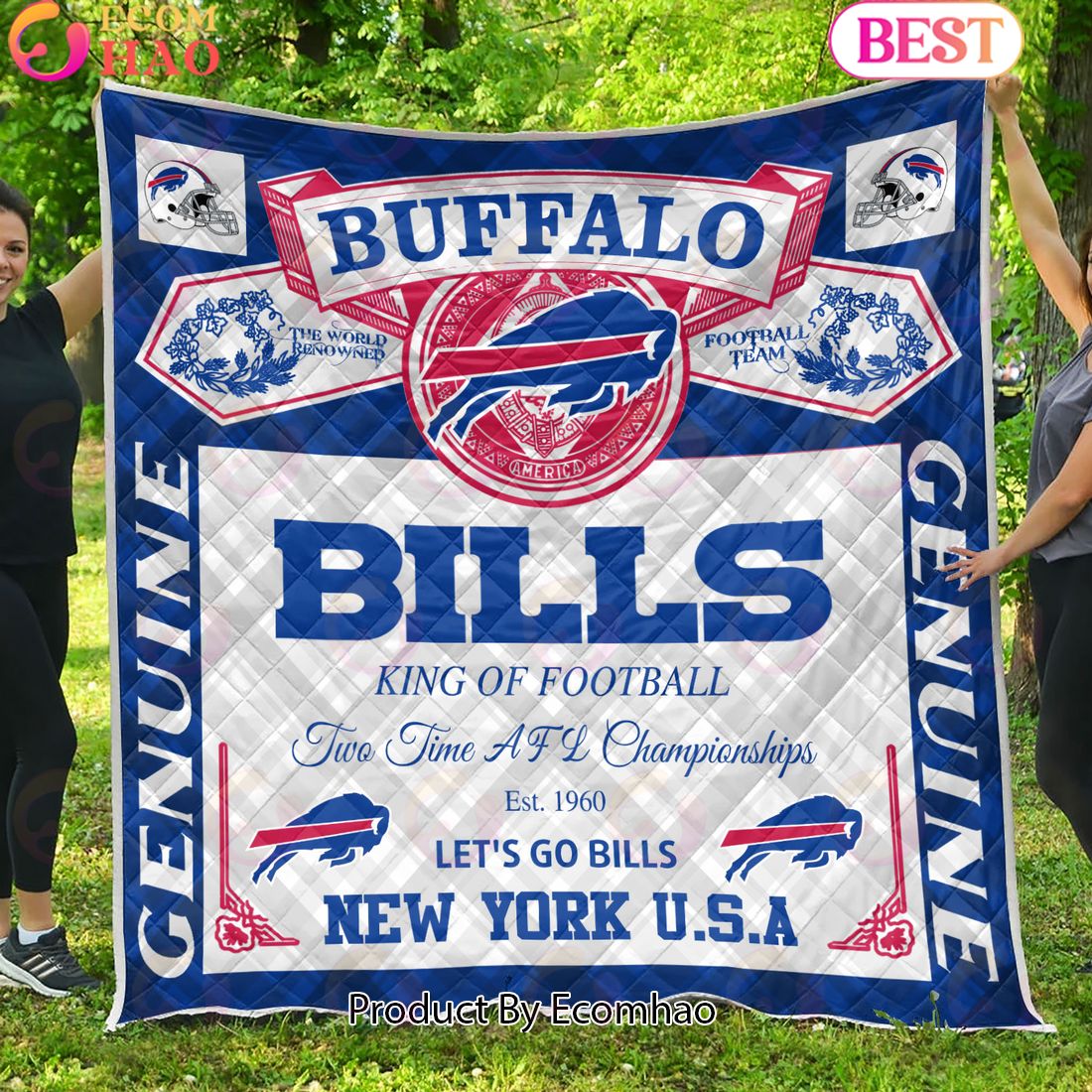 NFL Buffalo Bills King Of Football Quilt Blanket