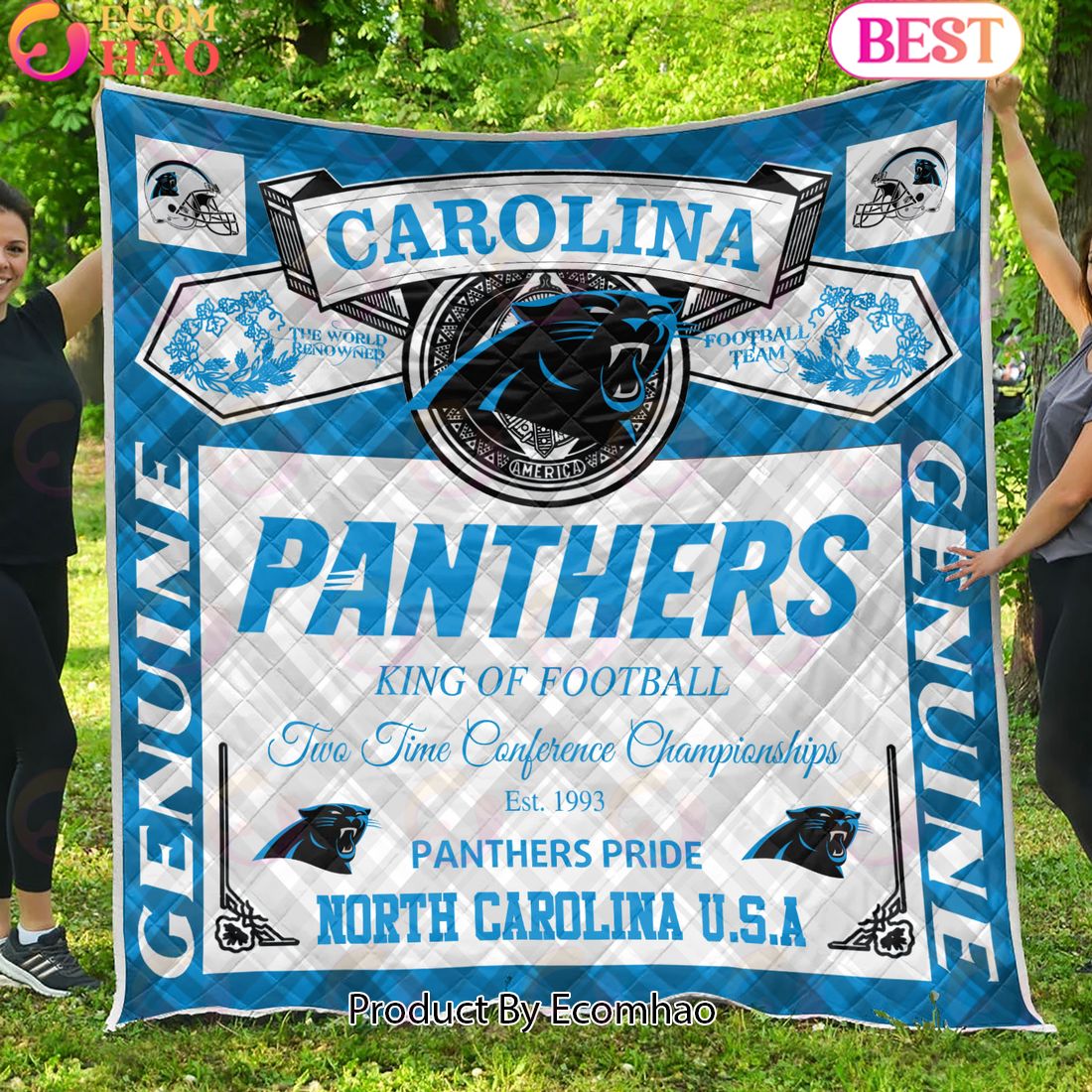 NFL Carolina Panthers King Of Football Quilt Blanket