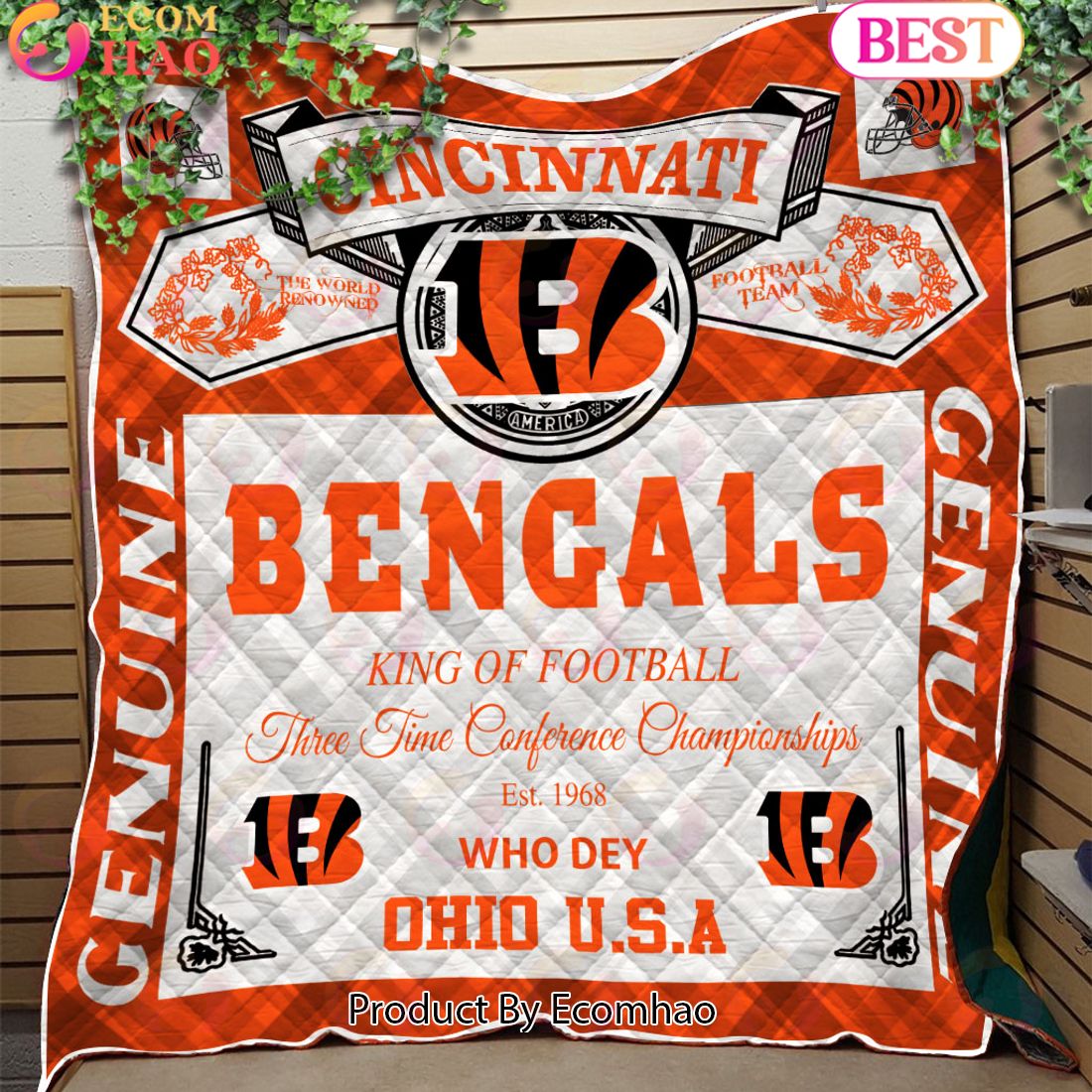 NFL Cincinnati Bengals King Of Football Quilt Blanket