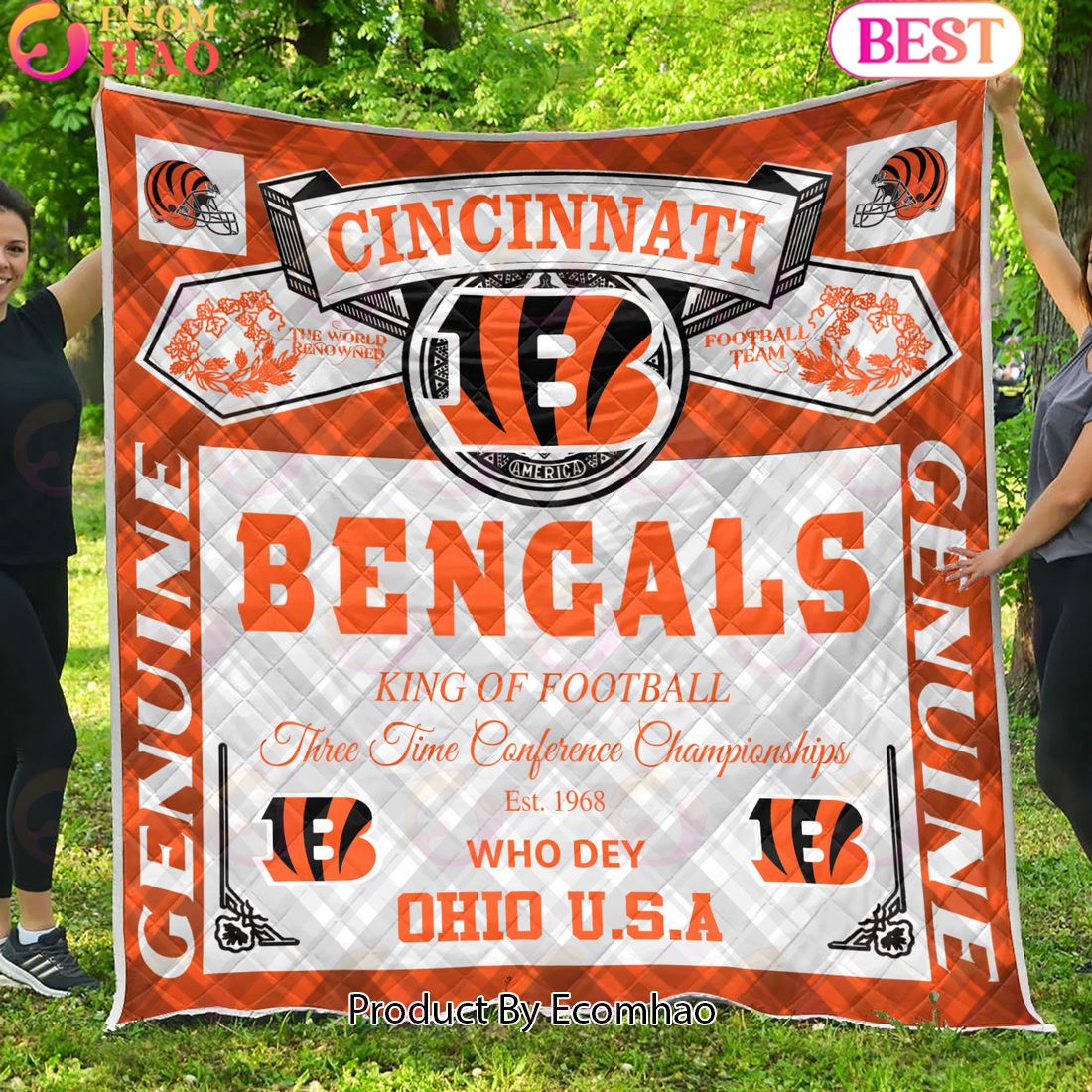 NFL Cincinnati Bengals King Of Football Quilt Blanket