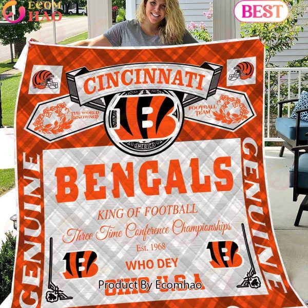 NFL Cincinnati Bengals King Of Football Quilt Blanket