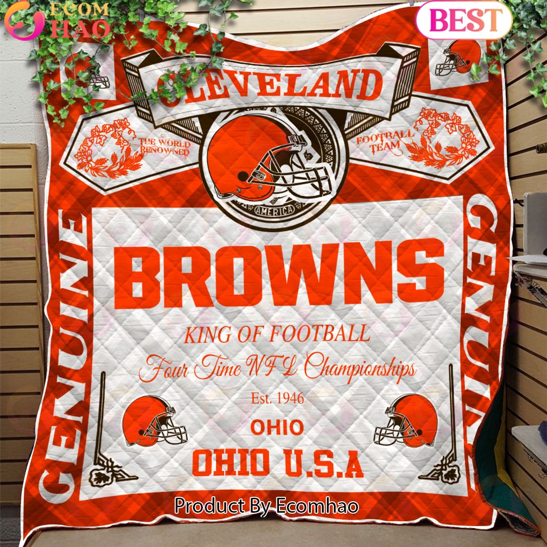 NFL Cleveland Browns King Of Football Quilt Blanket